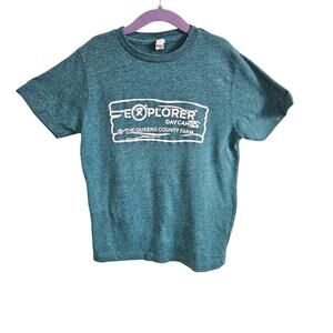 Live And Tell Camp Shirt Explorer The Queens County Farm Heathered Green Size S